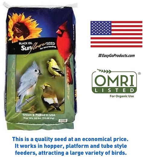 Easygoproducts Black Oil Sunflower Bird Seed Food Wild Birds