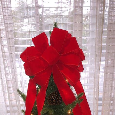 Christmas Tree Topper Bow Etsy