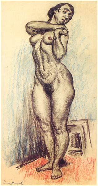 Nude Standing And Resting Her Hands On Her Left Shoulder C Ilya