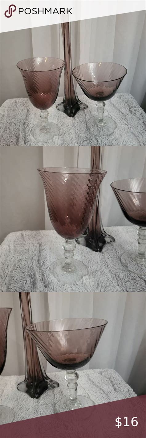 Set Of 2 Mikasa Plum Wine Goblet Set With A Vintage Plum Eifel Tower Vase Tower Vase Wine