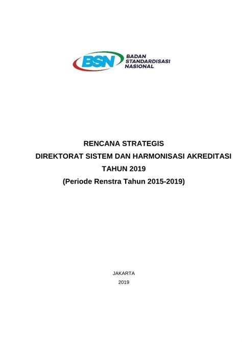 PDF RENCANA STRATEGIS DIREKTORAT SISTEM DAN Standardisasi Dan