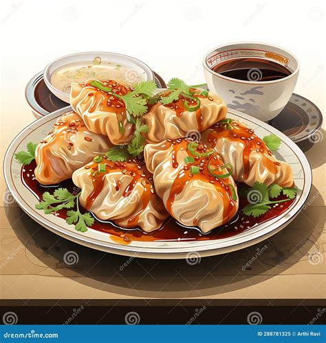 Vector Illustration Of Plate Of Momos Stock Illustration Illustration