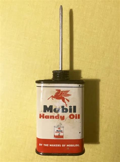 RARE BURETTE HUILE MOBIL Handy Oil Pegase Ancien Garage Bidon Vintage