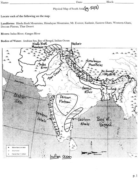 South Asia Physical Map - Mr. Hammett - World Geography