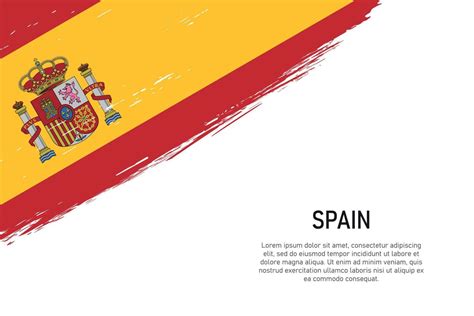 Grunge Styled Brush Stroke Background With Flag Of Spain