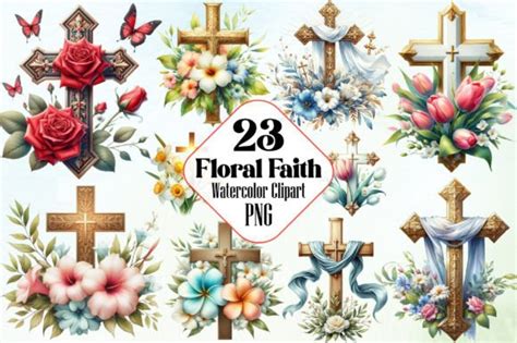 Floral Faith Sublimation Clipart Bundle Graphic By RobertsArt