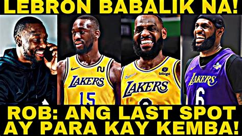 Lebron Babalik Na Sa Lakers Kemba Ang Kukuha Sa Last Spot Youtube