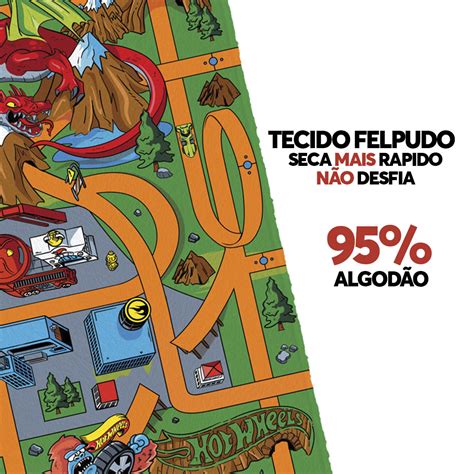Toalha De Banho Infantil Felpuda Hot Wheels 60cm X 1 20m Calliste