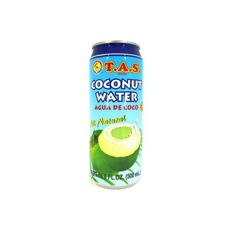 T A S Coconut Water 500ml X 24 Cans Watermans Ca