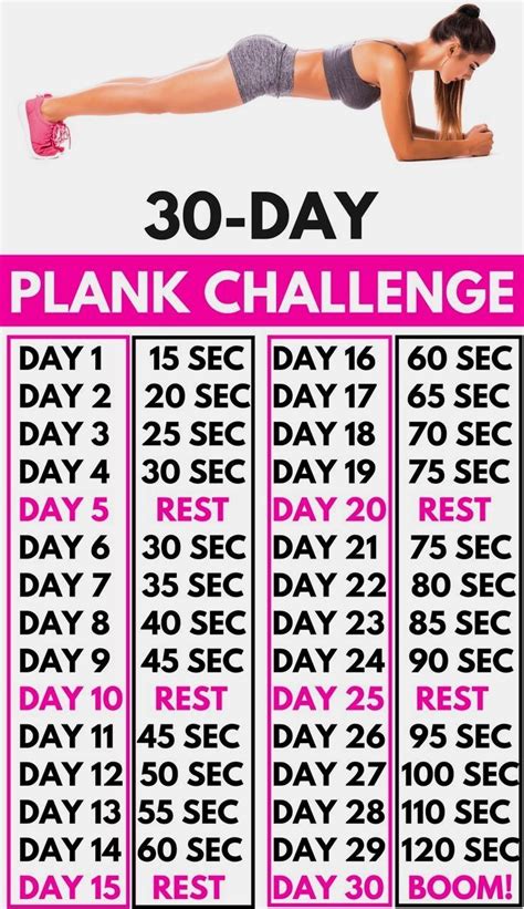 Day Plank Challenge Printable