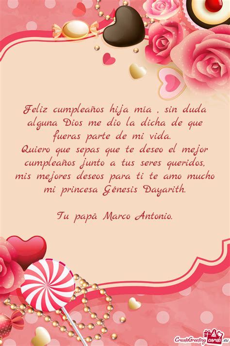 Feliz cumpleaños hija mía Free cards