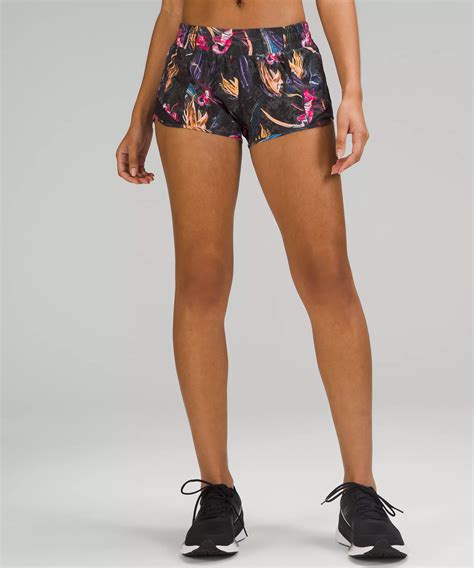 Lululemon Hotty Hot Low Rise Lined Shorts In Veiled Floral Black