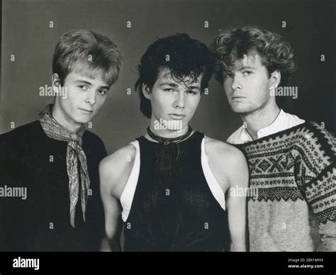 Norwegian pop band A-Ha,members (left) Pål Waaktaar,Morten Harket and ...