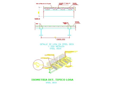 Detalle De Losa En Steel Deck En Autocad Cad Kb Bibliocad