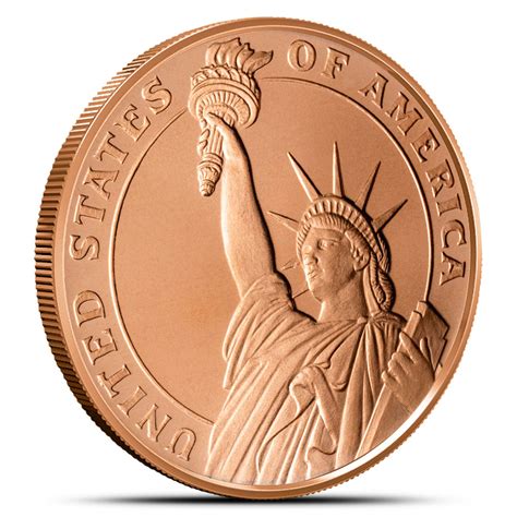 1 Oz GSM Statue Of Liberty Copper Round New L BGASC