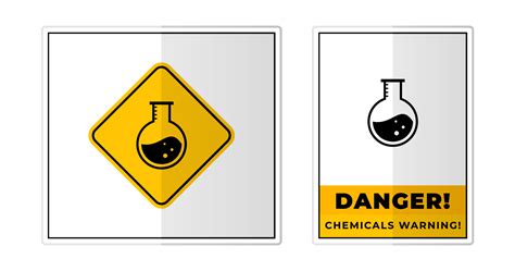 Danger Chemicals Warning Sign Label Symbol Icon Vector Illustration