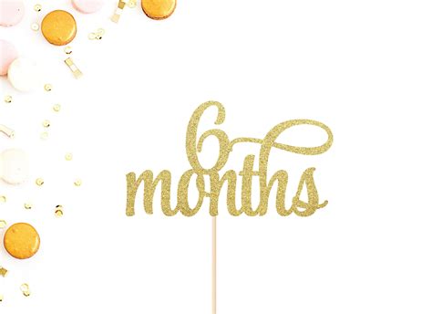 6 Months Birthday Cake Topper Half Birthday Cake Topper Etsy