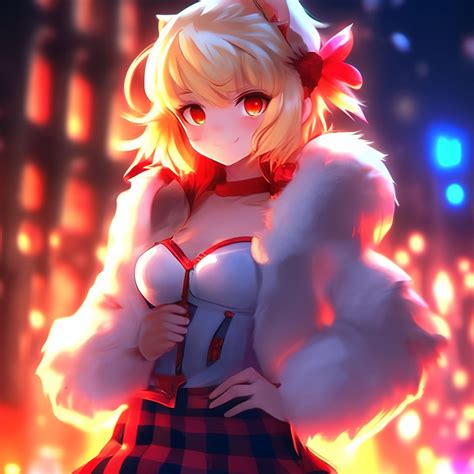 Beautiful Furry Girl And A Short Skirt With A Beautiful Blonde Red