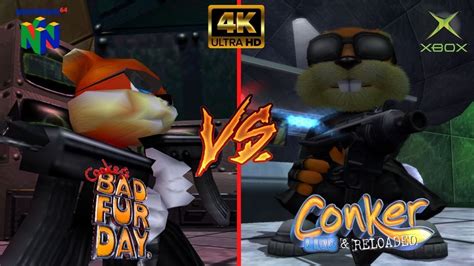 Conkers Bad Fur Day Vs Live And Reloaded N64 Vs Xbox 4k Gameplay Comparison Youtube