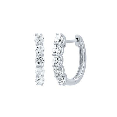 Helzberg Ct Tw Lab Grown Diamond Hoop Earrings In K White Gold