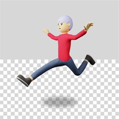 Salto 3d De Personagem Masculino PSD Premium