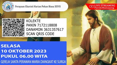 Perayaan Ekaristi Harian Pekan Biasa XXVII Selasa 10 Oktober 2023