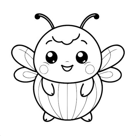 Dibujo De Abeja Para Colorear Para Ni Os Vector Premium