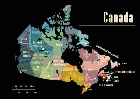 Canada Provinces/flag Map Limited Edition Giclée Print, Various Sizes ...