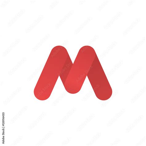 Abstract red letter M logo design template. Icon shape element. You can ...