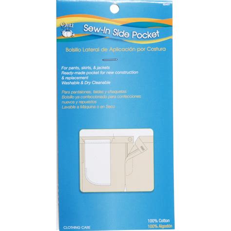 Dritz Clothing Care Sew In Side Pocket 13x6 38 1pkg