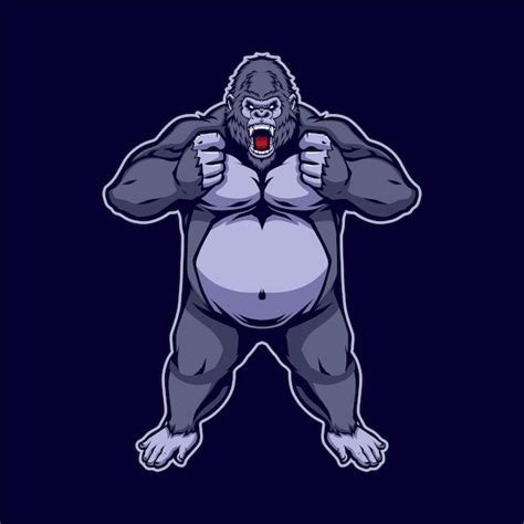 Premium Vector Angry Gorilla Mascot Cartoon Illustration