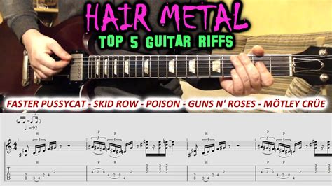 HAIR METAL GUITAR RIFFS Guitar TAB Cover | Lesson | Tutorial | Glam ...