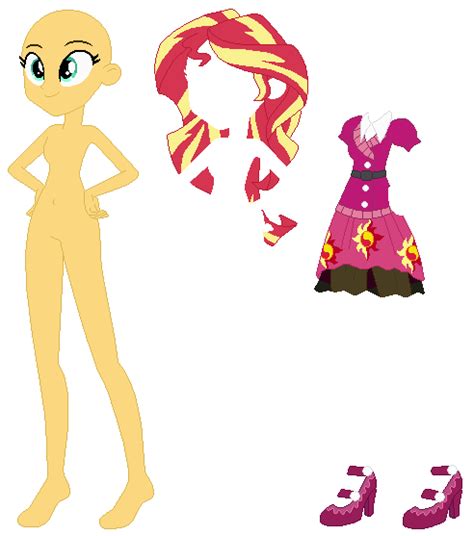 Equestria Girls Party Dress Sunset Shimmer Base Cartoon Character