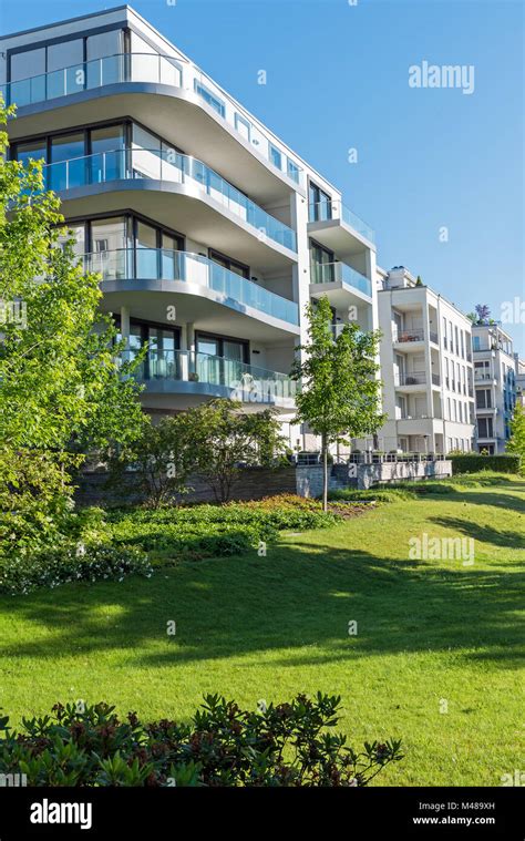 Luxury apartment houses with garden seen in Berlin, Germany Stock Photo ...