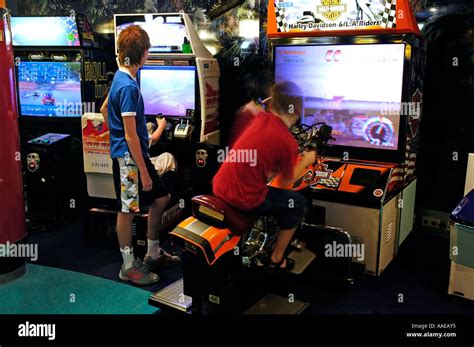 Kids playing video games on the Explorer of the Seas cruise ship Stock ...