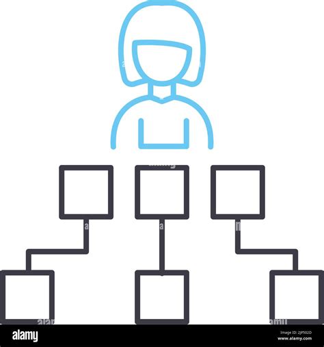 Business Organization Chart Line Icon Outline Symbol Vector