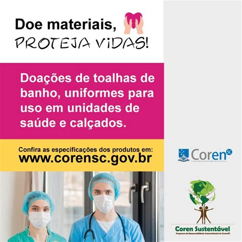 Coren SC lança campanha de arrecadação de EPI e materiais para