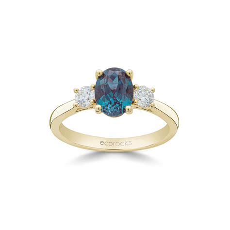 Colour Editions Oval Cut Synthetic Alexandrite And Laboratory Grown