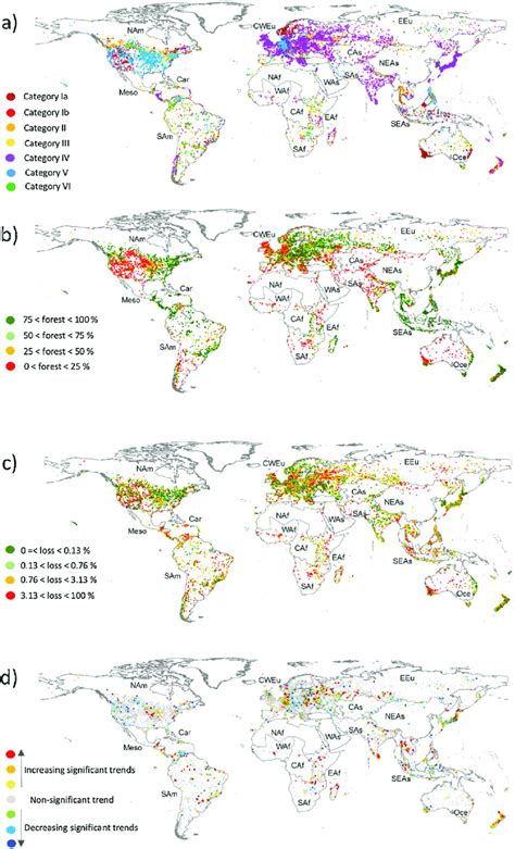 A Spatial Distribution Of The Different Protected Areas Included In