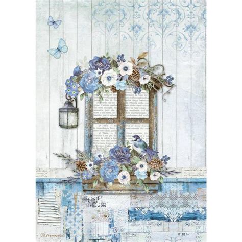 Papel Arroz D Coupage Blue Land Dfsa Provoca Arte Material De Arte