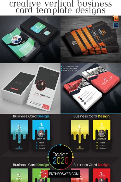 Creative Vertical Business Card Template Designs Entheosweb