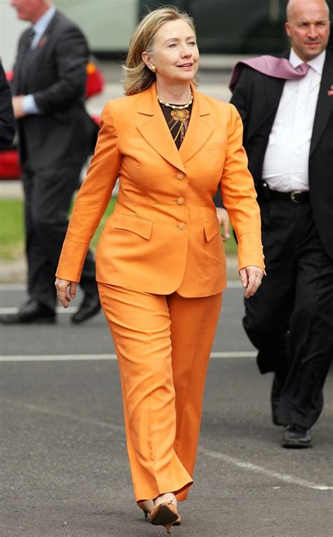 Orange Ya Glad From Hillary Clintons Colorful Pantsuits E News