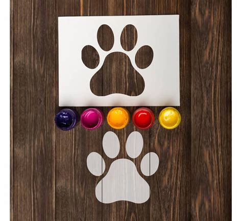 Paw Print Stencil Reusable Craft Stencil For Painting Dog Etsy