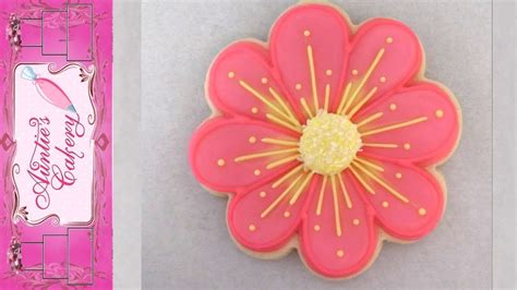 Pink Spring Flower Sugar Cookie With Royal Icing Youtube