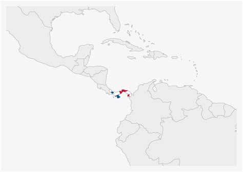 Panama map highlighted in Panama flag colors 12857690 Vector Art at ...