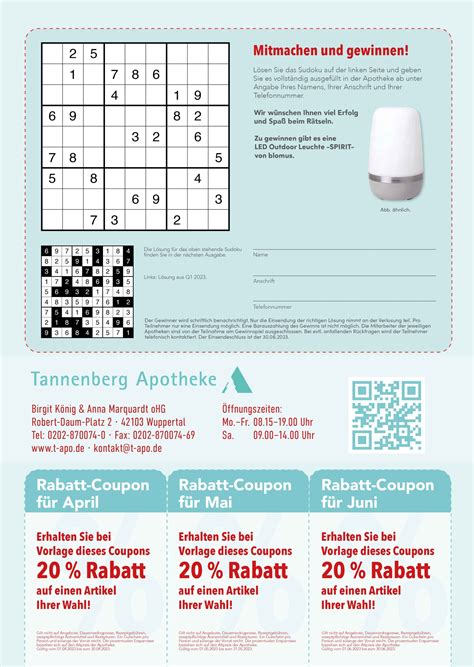 Angebots Flyer Fr Hling Tannenberg Apotheke