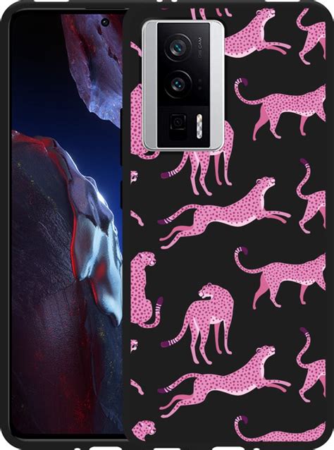 Cazy Hoesje Zwart Geschikt Voor Poco F5 Pro Roze Cheeta S Bol