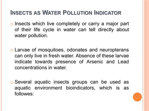 Insect As Pollution Indicator Ppt