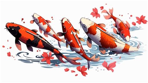 Desenho De Fundo De Carpa Koi Japonesa Para Bandeira De Peixe Vetor