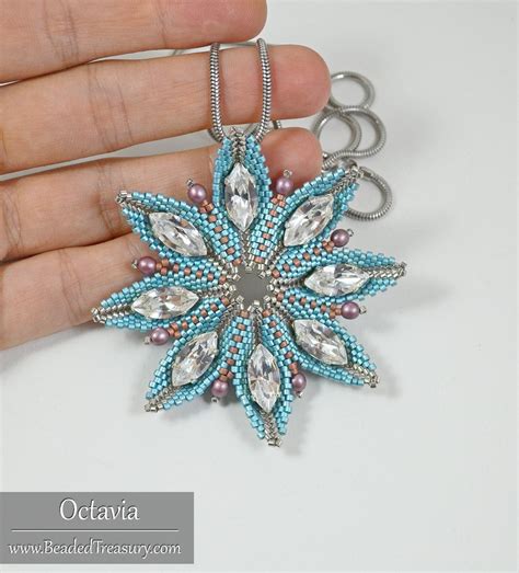 Octavia Pendant Beading Tutorial Peyote Stitch Bead Pattern Etsy